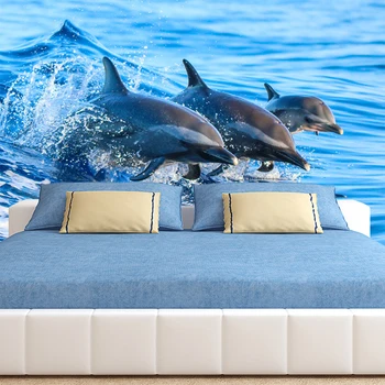 

[Self-Adhesive] 3D Dancing Dolphin 36377 Wall Paper mural Wall Print Decal Wall Murals