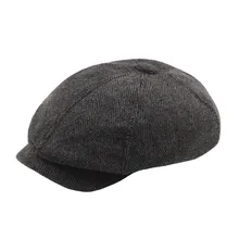 Модный крутой мужской Берет шапочка джентльмен стиль хлопок Войлок бейсбольный берет теплая шапка Зима мягкий сплошной цвет плоский берет шапки