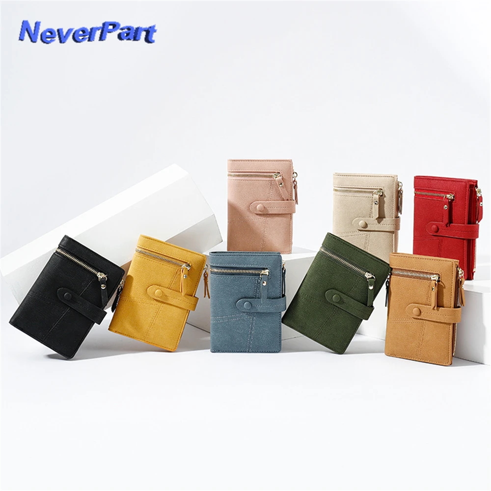 

Women Wallets Coin Leather Female Purse Mini Hasp Solid Multi-Cards Holder Coin Short Wallets Girls Slim Casual Small Wallet