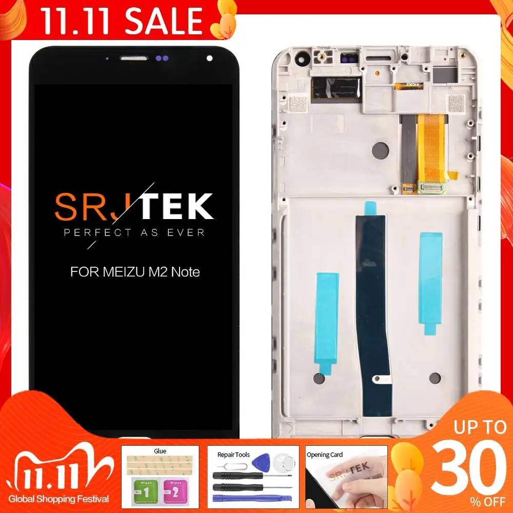 Оригинальный 5 ''ЖК дисплей для MEIZU M2 Note сенсорный экран дигитайзер с рамкой