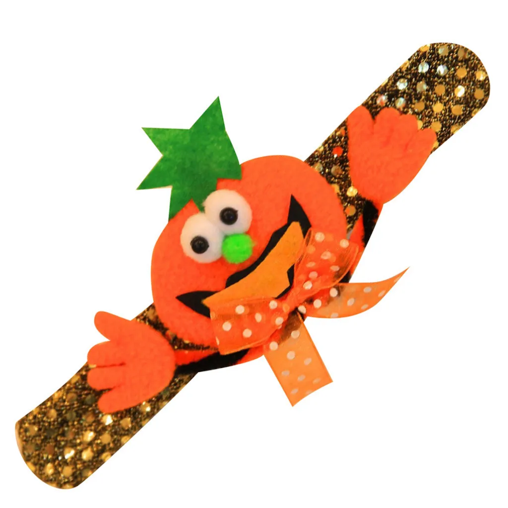 

3pcs Halloween Glow Bracelet Kid Pat Ring Dance Show Dress Up Pumpkin Bat Sequins Children Glow Bracelet Decorative For Party