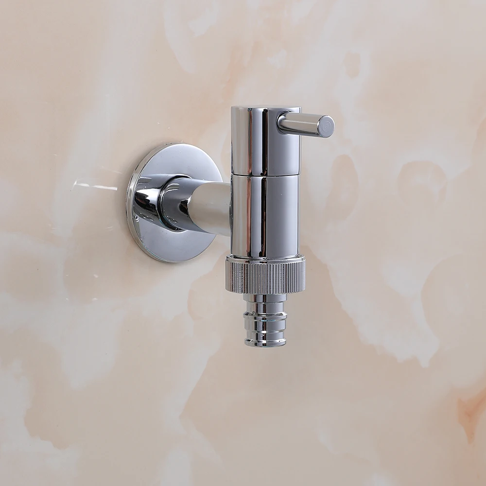 Wall Mounted Cold Water only Laundry Utility Faucet Mop Pool Tap Chrome Finish