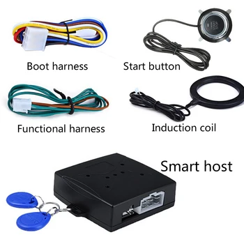 

12V Auto Car Alarm One Start Stop Button Engine Push Button RFID Lock Ignition Switch Keyless Entry Starter Antitheft System