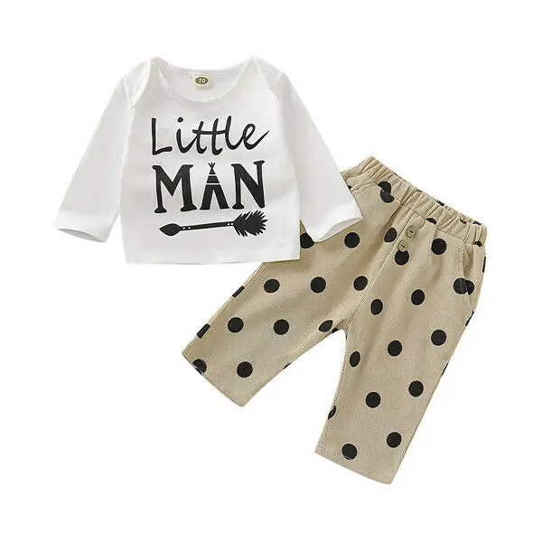 

0-18M Newborn Kid Baby Boys Clothes set little man Tops Pants Leggings suit Lovely Sweet Cute Outfits Set
