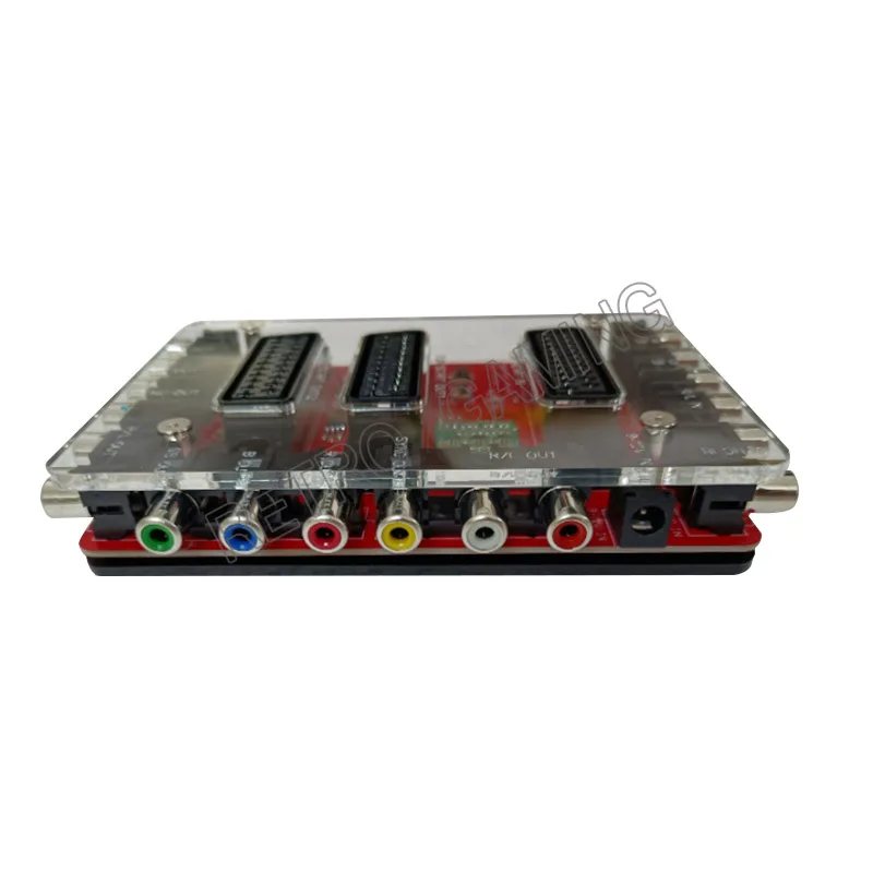 US $310.00 1 input 4 output Acrylic Case Video Mini Scart Distributor Converter EUR Automatic switcher Adapter RCA SVHS AV TV Audio Divide
