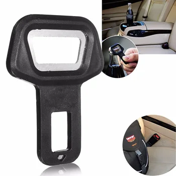 

Black Dual-use Car Safety Seat Belt Buckle Bottle Opener Alarm Eliminator Stopper Canceller Aluminum Alloy Car Accessories