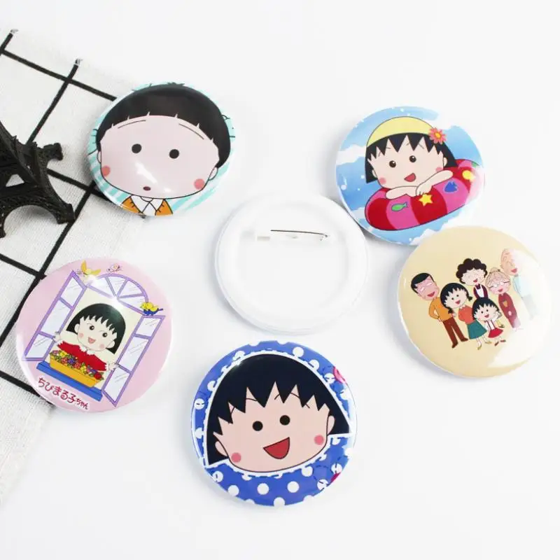 5 шт./компл. милые Мультяшные значки Chibi Maruko модные значки на рюкзаке бейдж на булавке фигурка игрушки подарок