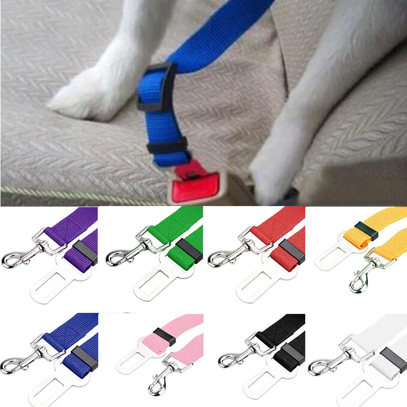 Cinturón de seguridad de coche para perros y gatos, arnés de cinturón de seguridad para mascotas, Clip de plomo, Collar de tracción con palanca de seguridad #50g