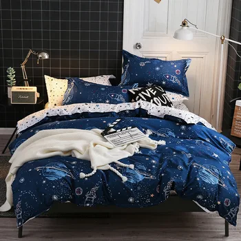 

Claroom Night Sky Bedding Set Moon and Star Pattern Gradient Color Duvet Cover Set King Queen Twin Size XD37#