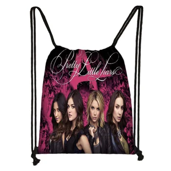 

Custom Pretty Little Drawstring Bag Daypack Kids Satchel Casual Backpack Teenager Storage Bag Women Men 32x38cm*18-1031-63