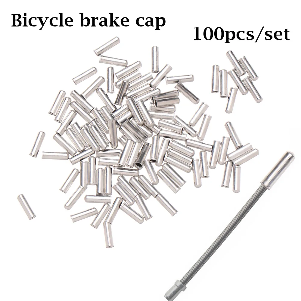 100 x Silver Alloy Cable End Caps Ferrules For Road MTB Bikes Bicycle 