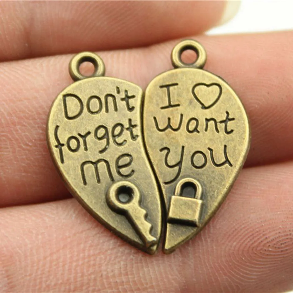 Wholesale Jewelry Lots Antique Bronze Color 26x24mm Key And Lock Puzzle Pieces Charms Christmas 10 | Украшения и аксессуары