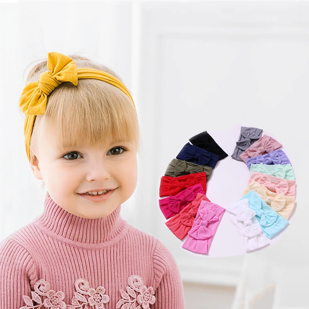 

27pc Rabbit Bow Headband For girls Elastic Nylon headwraps For Baby Girls Soft Headwear Toddler baby Hair Accessories wholesale