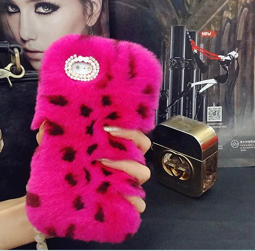 Top Real Rex Rabbit Full Fur Bling Plush Furry Case for Samsung Galaxy S10e S10 S8 S9 Plus S7 Edge Note 10 9 8 Funda |