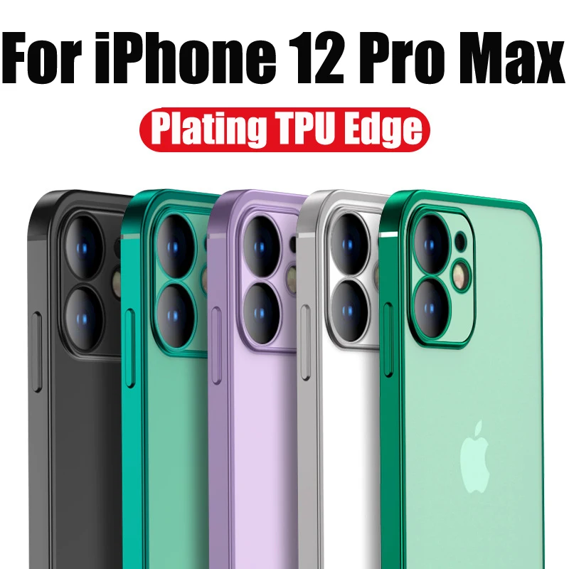 Силиконовый чехол с покрытием для IPhone 12 11 Pro Max 8 7 6S Plus прозрачный из ТПУ задняя