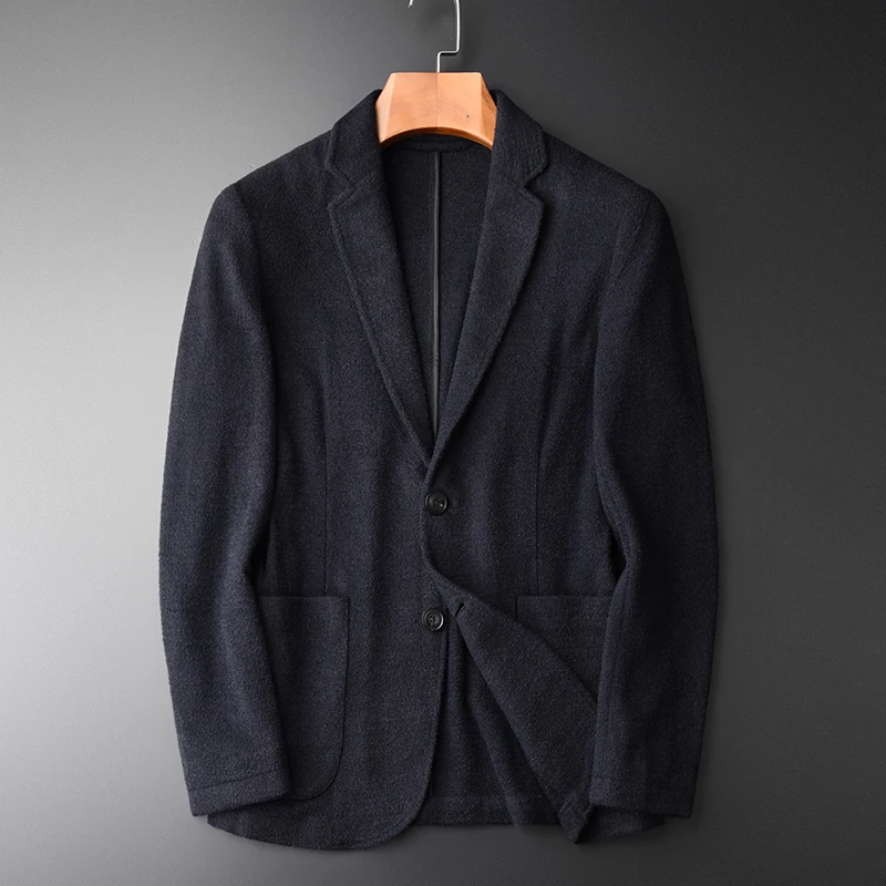 Centipede Like Yarns Blazer Male Autumn Winter Black Single Breasted Blazer And Jackets Men New Blazer Masculino Slim Fit