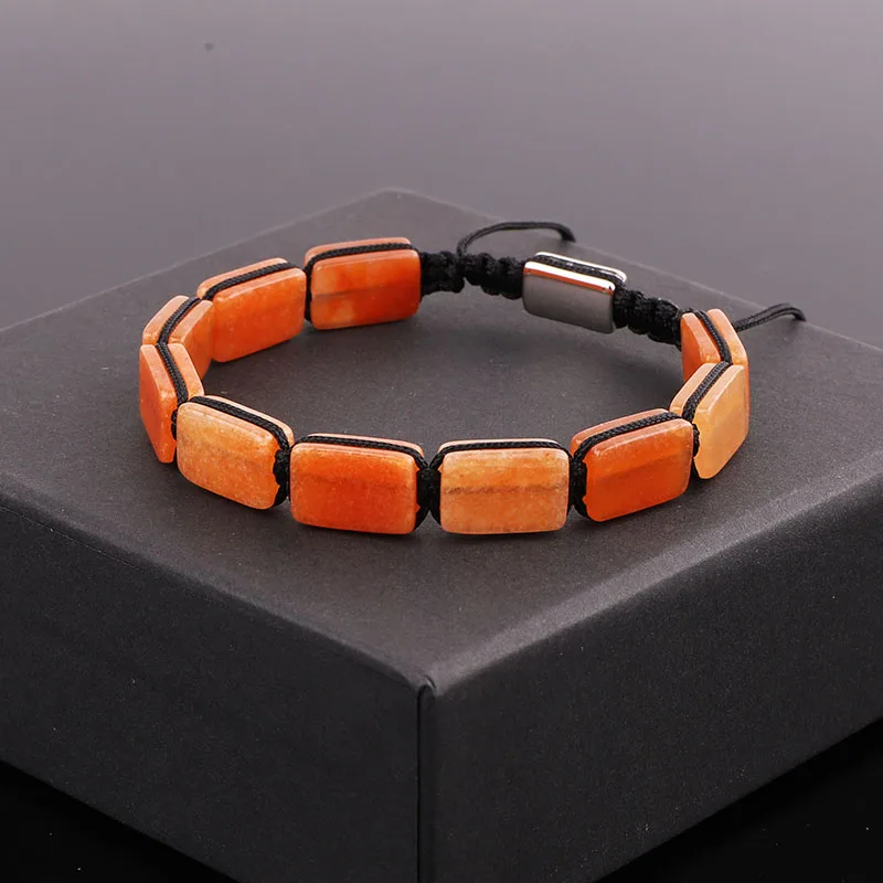 New Arrival Natural Stone Square 7 Chakra Energy Stone Crystal Beads Braided Custom Macrame Bracelet Jewelry Men Women - Image 4