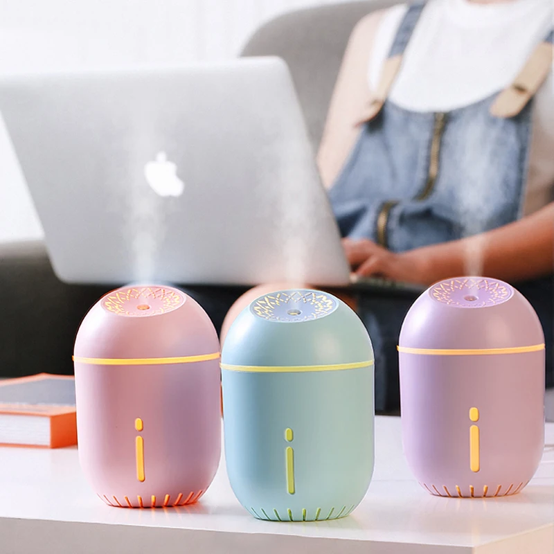 

New Car Essential Oil Diffuser Mini Ultrasonic Fat cup humidifier LED Night Light USB Aromatherapy Fogger humidifiers for Office