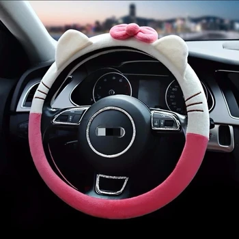 

Hot New Car Styling Bow Car Steering Wheel Cover cute Cartoon Universal Interior Accessories Set Women/man 14 design Car covers