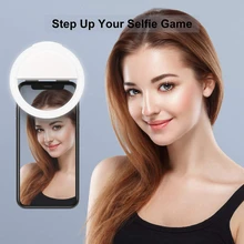 Led selfie lâmpada anel novidade maquiagem iluminações led luzes decoração telefones móveis foto luz da noite espelho de néon sinal selfie anel