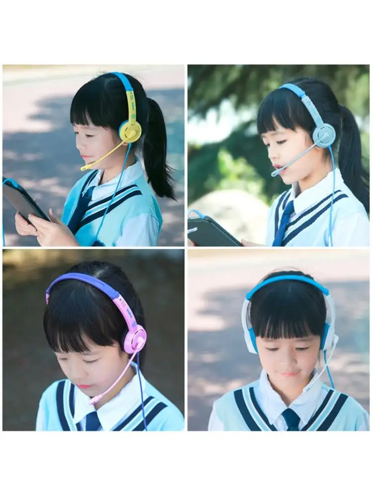 Online Classes Wired Stereo Headphone with Microphone USB 3 5mm Interface Gaming Headset Laptop Computer PC Earphone