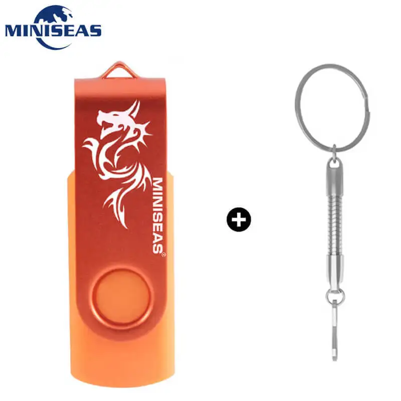 Usb флеш-накопитель 9 цветов Miniseas Dragon Mini 128 ручка-накопитель 32 Memory cle 64 Гб Usb флешка 2,0 Флешка с кольцом для ключей - Цвет: orange