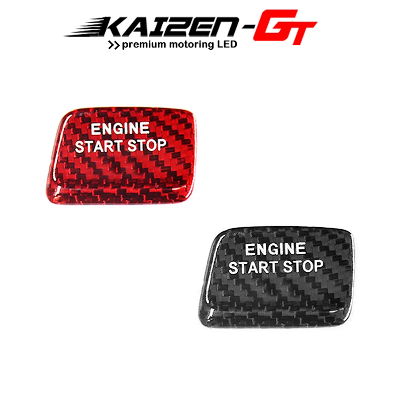 

1PC Carbon Fiber Keyless Engine Start Stop Push Button Cover Trim Sticker For Chevrolet Chevy Camaro Corvette C7 Black / Red