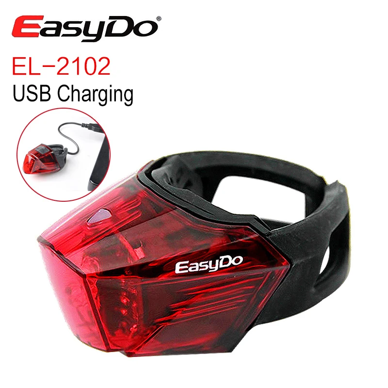 EASYDO USB заряжаемый для езды на велосипеде предупреждающий задний фонарь утвержденный Германия K-MARK сертификат велосипедный фонарь 3 светодиодный