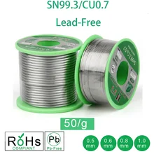 

50g Lead-free Solder Wire 0.5-1.0mm Unleaded Lead Free Rosin Core for Electrical Solder RoHs