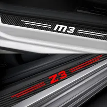 Para BMW M1 Homenagem 40i M2 CS M3 E92 M4 M5 M6 Z1 Z3 Z4 E89 E85 Z8 Auto Acessórios 4PCS Soleira Da Porta Do Carro Adesivos Decalques De Fibra De Carbono