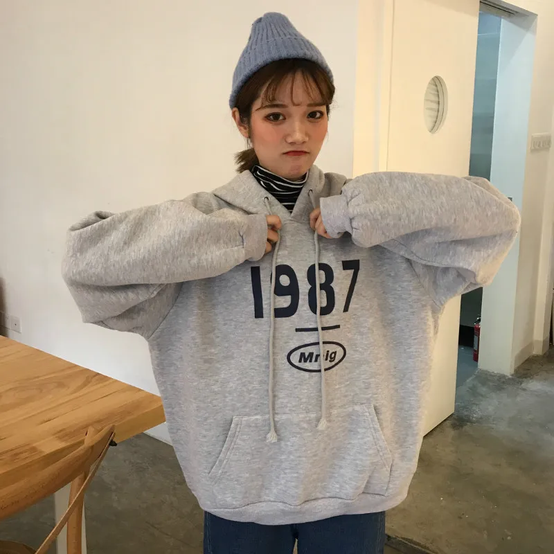 Sudaderas mujer осенние модные толстовки с капюшоном для женщин Корейский Ulzzang Harajuku флисовая свободная толстовка с капюшоном