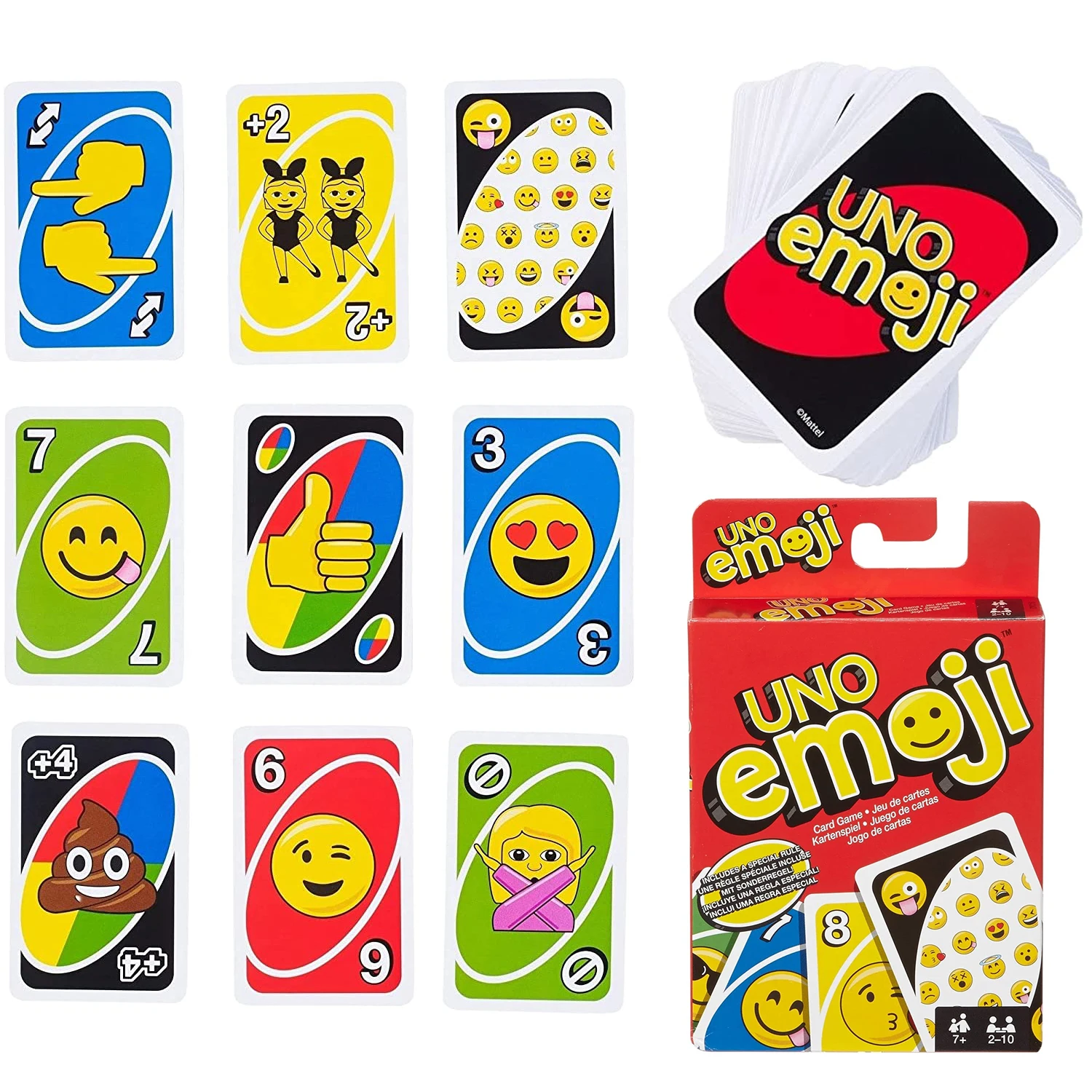 UNO Juego de cartas Emojis paquete Multicolor, entretenimiento familiar, emoticonos de mesa, póker|Juegos cartas| - AliExpress