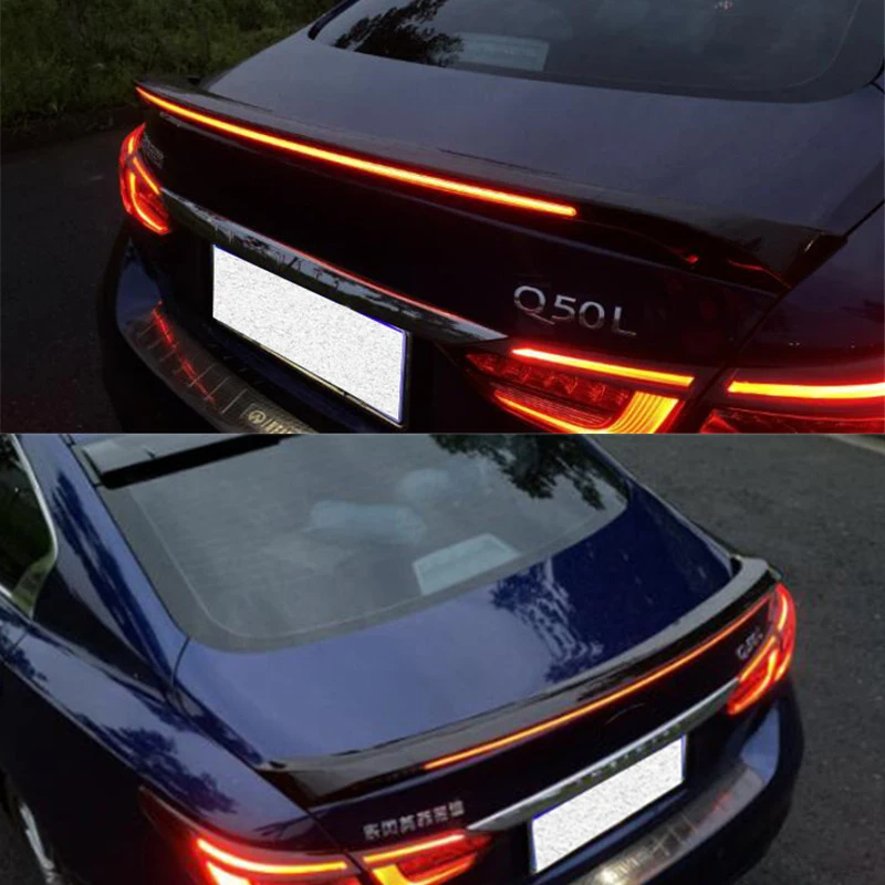 CEYUSOT для длинных светодиодный ных фар спойлер Infiniti Q50 Q50S ABS Автомобильный багажник