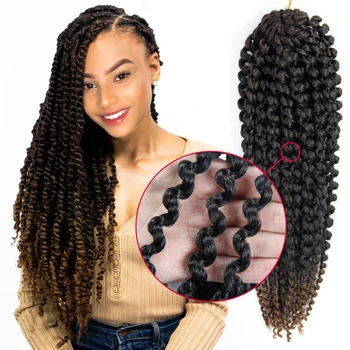 

Passion Twist Water Wave Crochet Braid Synthetic Braiding Hair Extension Fluffy Twist Dreadlock Women's Hair