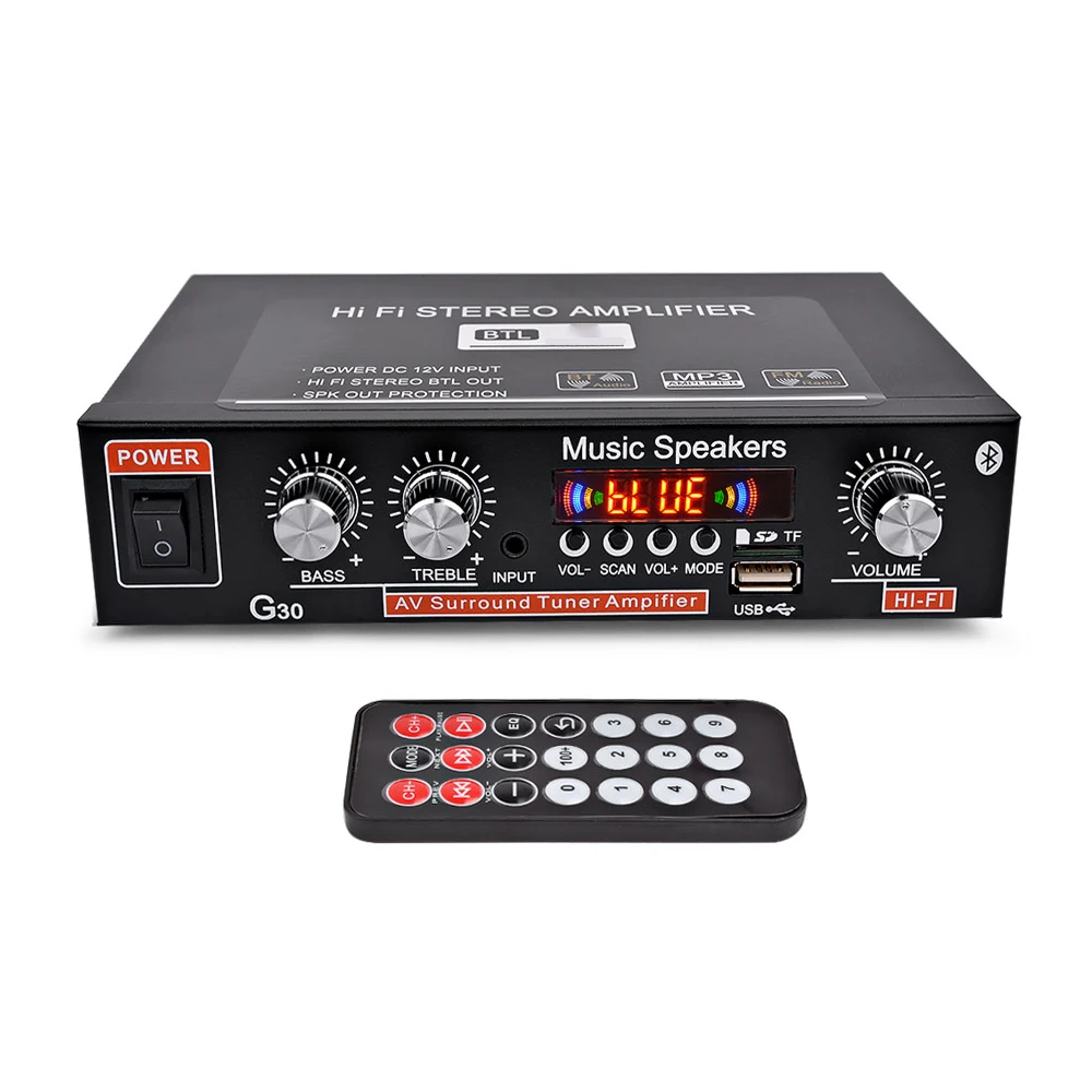 

Household G30 Power Amplifier Mini BT Digital Audio Player Hi-Fi Stereo Portable Audio Amplifier