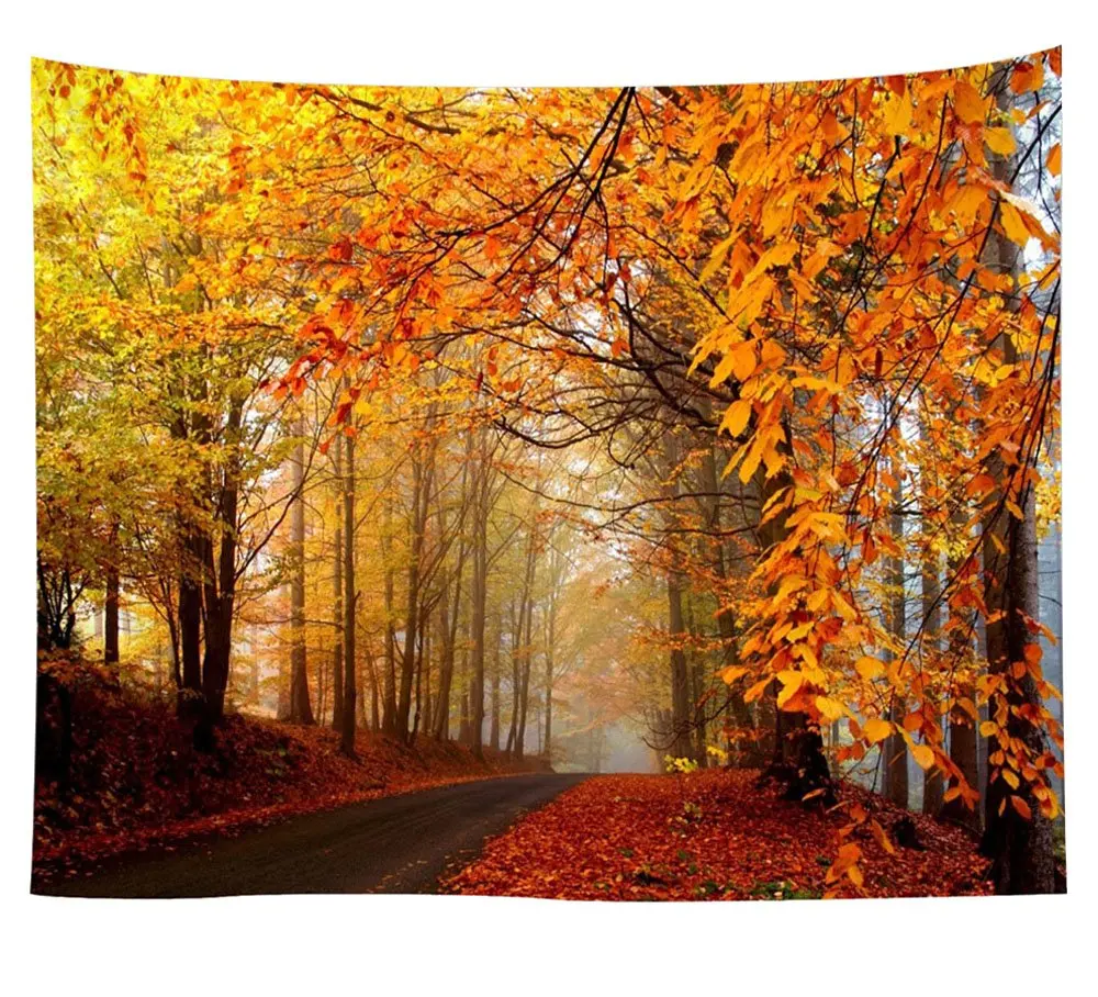 

Autumn Season Fall Trees with Morning Frog in Forest Relaxing Art Wall Hanging