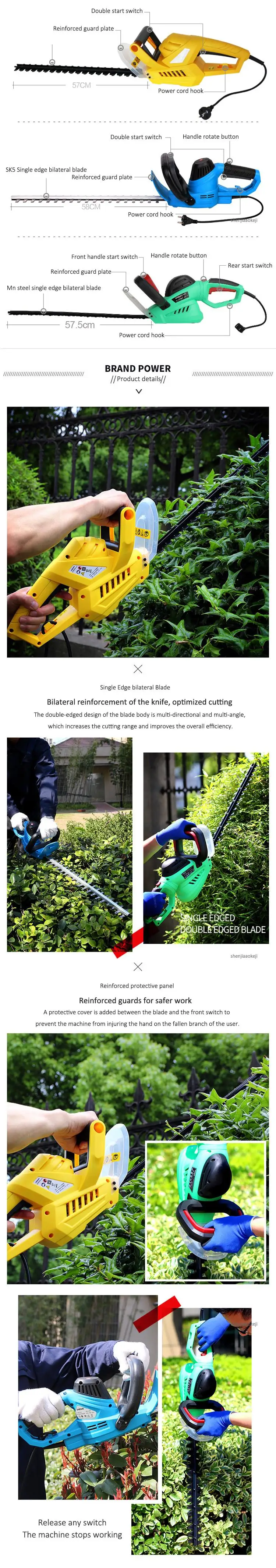 220V Electric Hedge Trimmer Household Pruning Machine Branch Fence Tree Leaf Tri
