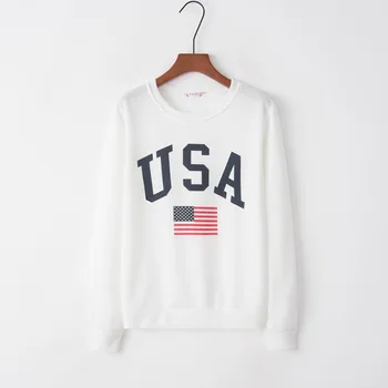 

Print letter usa 2020 New Design Hot Sale Hoodies Sweatshirts Women Casual Kawaii Harajuku Sweat Girls European Tops Korean