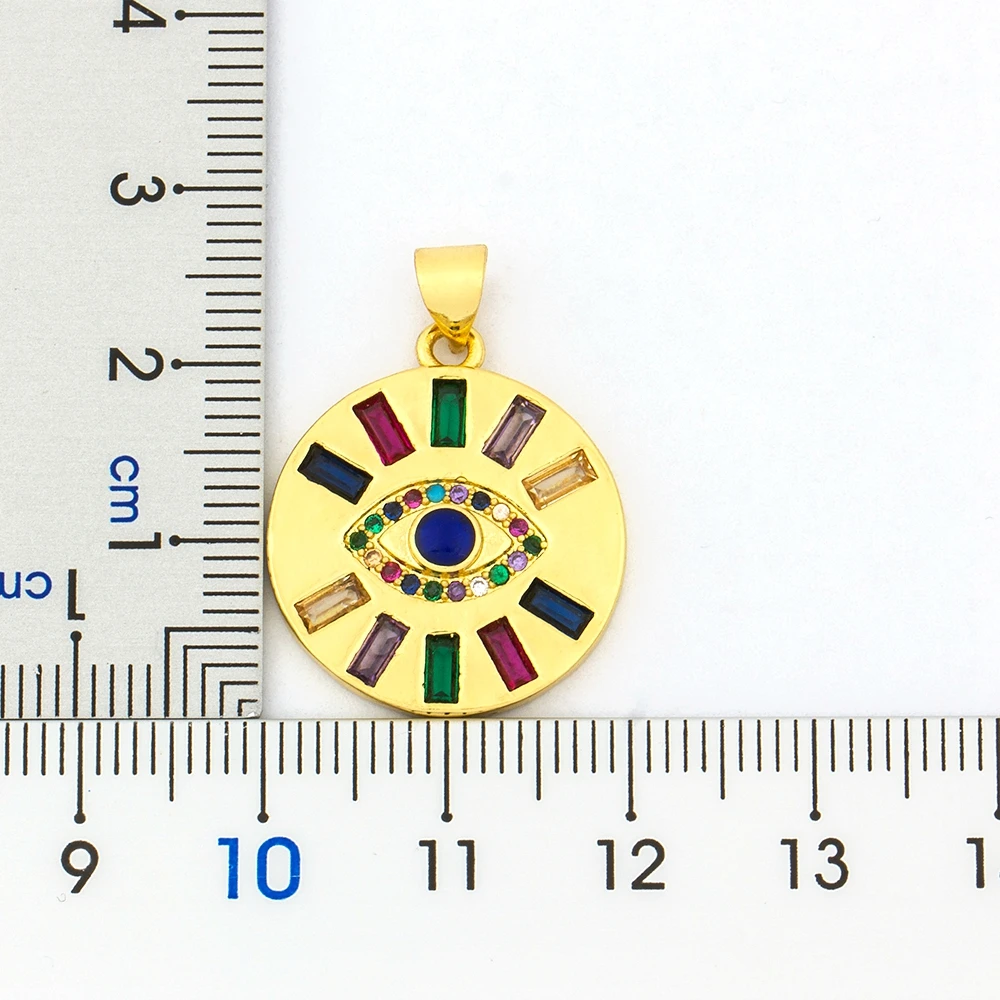 Модное ожерелье Lucky Eye с микрозакрепкой из циркония от сглаза золотого цвета