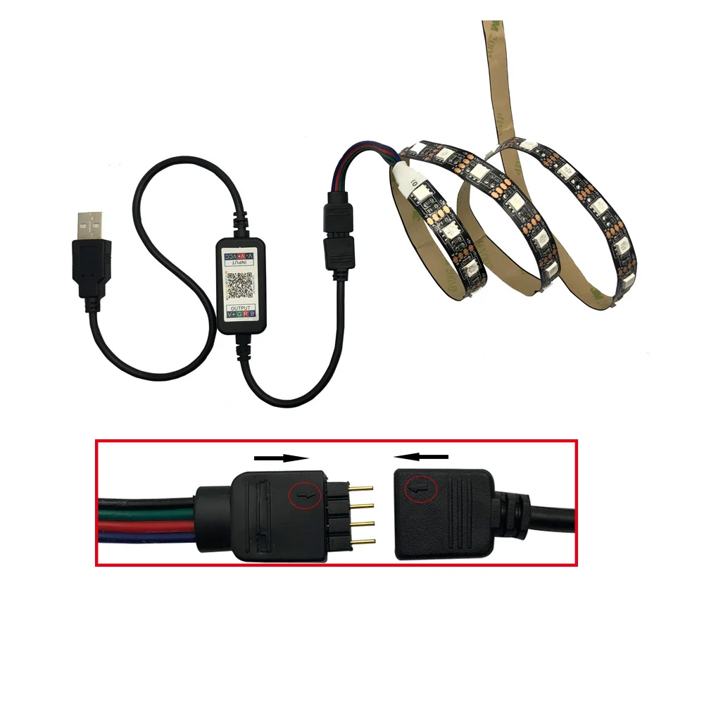 KeShu Bluetooth USB СВЕТОДИОДНАЯ лента SMD 5050 DC5V гибкий светодиодный светильник 1 м 2 HDTV