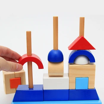 

Baby Colorful Wooden Block Pirate Ship Set Column Building Blocks For Kids Children's Early Education Enlightenment Toys