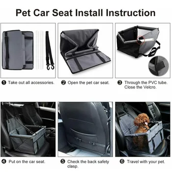 

Car Seat Cover Foldable Hammock Pet Back Bag Cat Dog Carry Car Pet Mat Cover Hammock Waterproof Support Cushion Bench Protector
