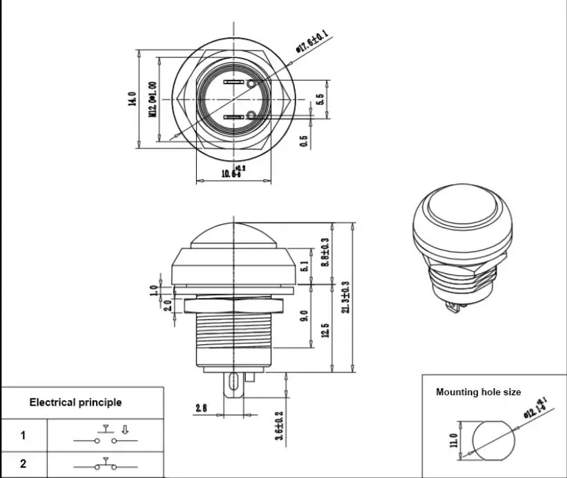 10 peças toowei switch fabricação 12mm plástico