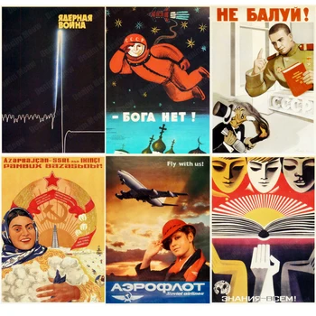 

Retro Poster Stalin USSR CCCP Vintage Metal Tin Signs Space Exploration Wall Art Painting Bar Pub Cafe Home Room Plaque ZSS20