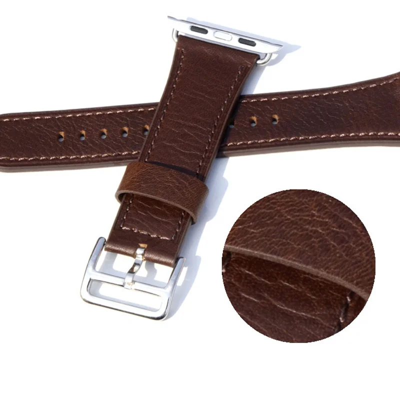 Correa Apple Watch 38 mm 44mm 42mm 40mm Serie 5 4 3 2 1 appel watch band Genuine Leather Iwatch Bands Accessories Watchbands Hot
