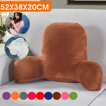 

Pillow Back Cushion With Arm Support Bed Reading Rest Waist Chair Car Seat Sofa Rest Lumbar Cushion Cotton Linen Plush Fabric