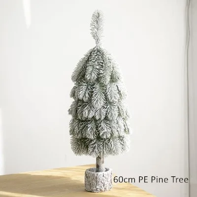 60cm pine tree Искусственная Мини Рождественская елка искусственная сосна елка Рождественская елка орнамент со снегом - Цвет: 60cm pine tree
