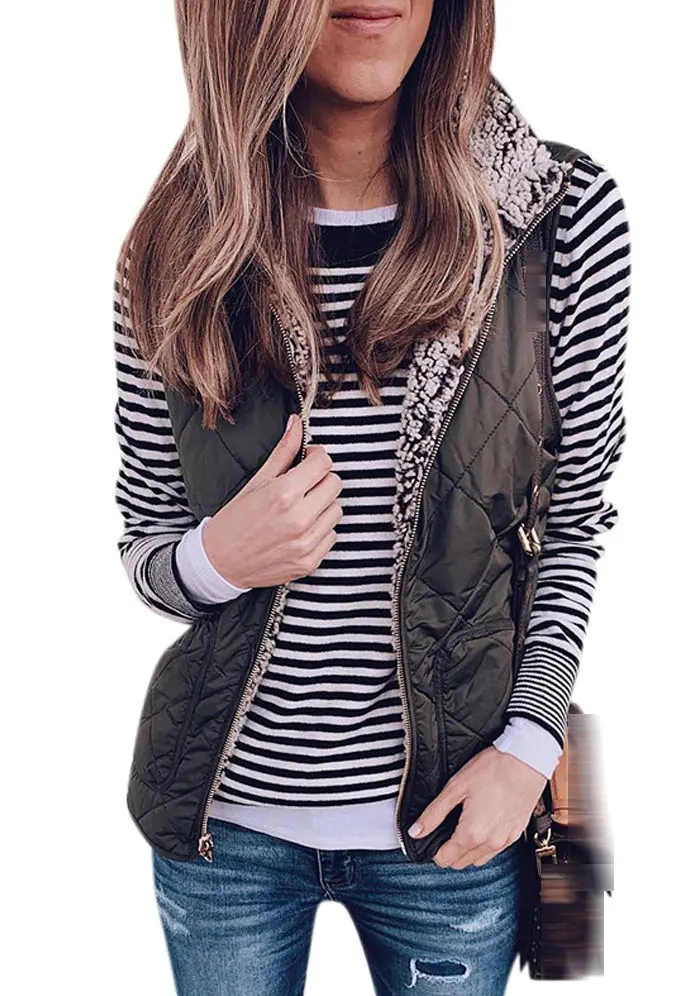 Women Vests Casual Plush Teddy Outwear Sleeveless Vest Jacket Chaleco Mujer Autumn Winter Pocket Coat Colete Feminino Outwear