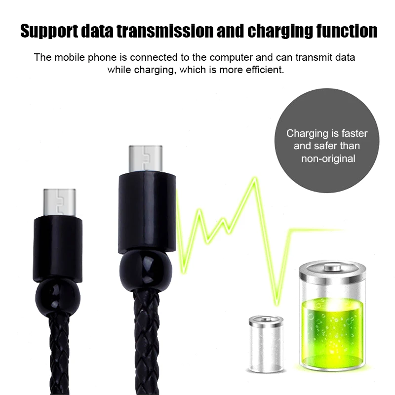 Для Android лаконичный сплошной цвет USB пластик портативный легкий браслет кабель передачи данных