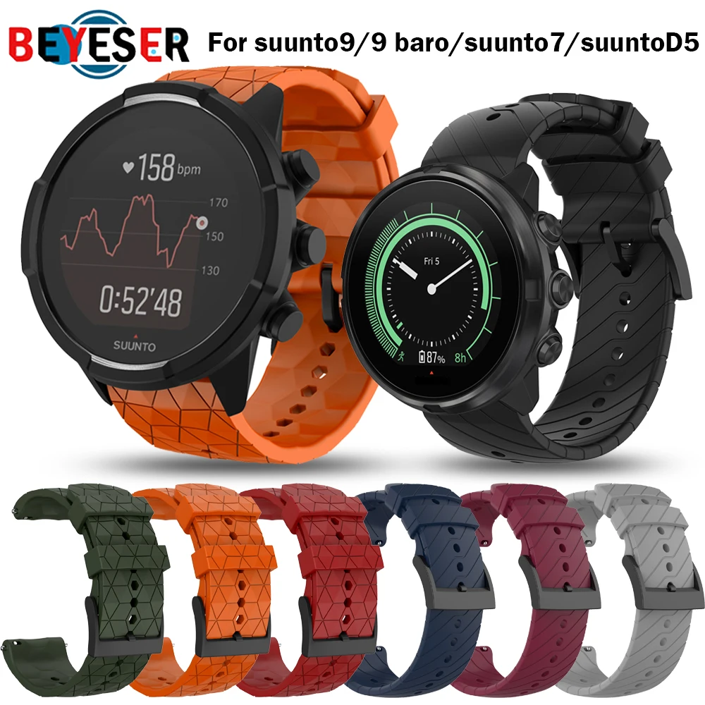 24Mm Per Suunto 9/9 Baro Cinturini Per Orologi Di Ricambio In Silicone Cinturino Da Polso Per Accessori Per Cinturini Sportivi Suunto 7/D5 Suunto Spar